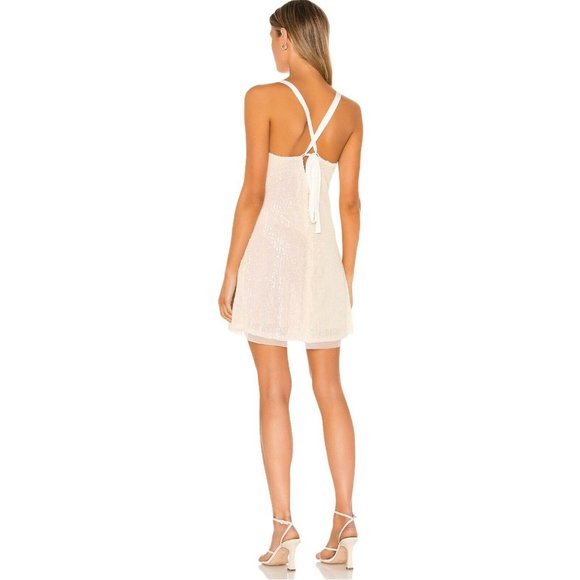 Free People Gold Rush Icicle Sequin  Pearl Mini Dress - Picture 4 of 5